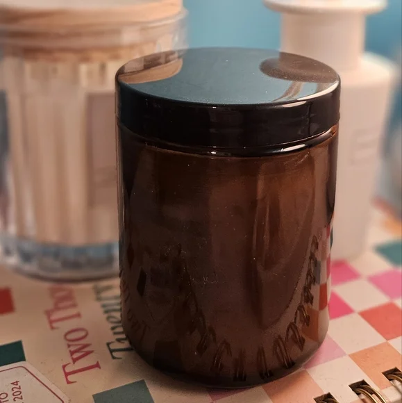 Amber Glass Rose Lemon Scented Candle - Picture 2 of 4